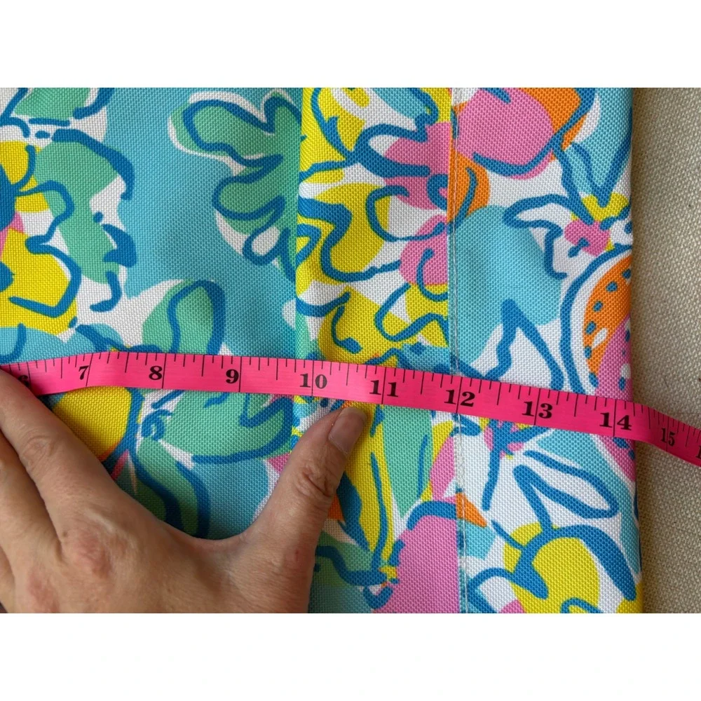 Lilly Pulitzer Tote Bag OS Blue‎ Floral Estee Lauder Canvas Beach Bag Travel